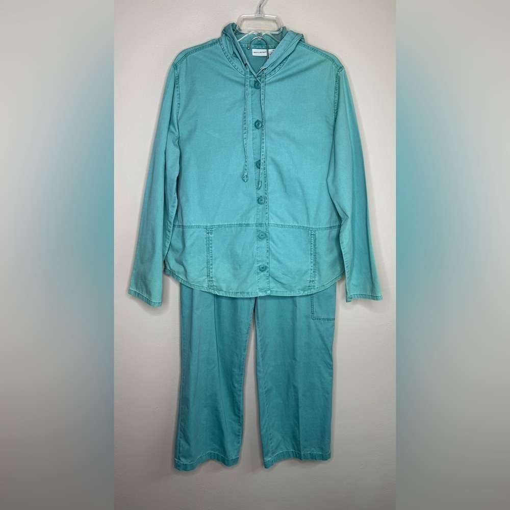 White Stag Pants Suit Set Sea Foam Green Vintage Cotton Size Large